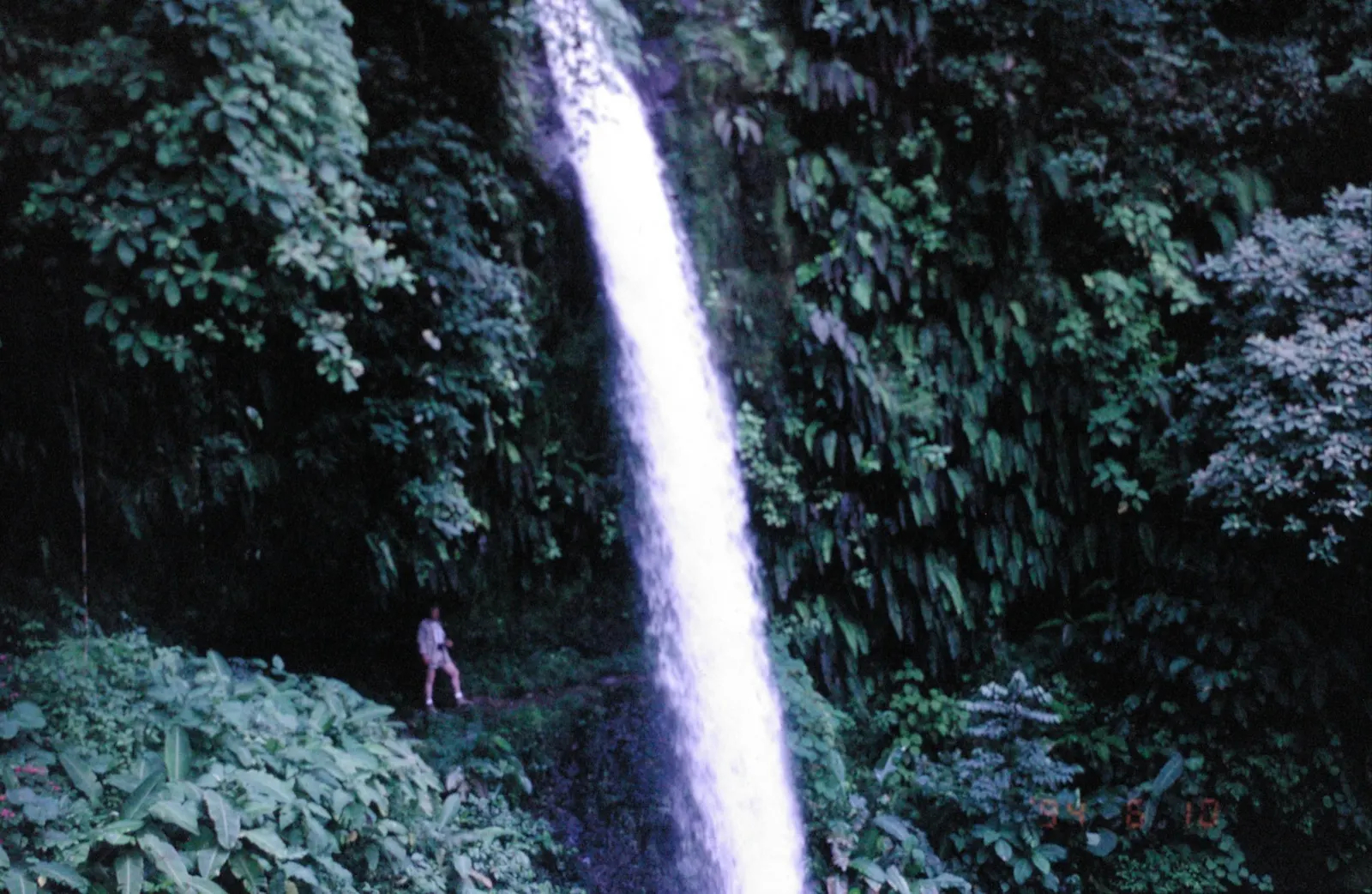 One of the cascading waterfalls at La Paz Waterfall Gardens near Vara Blanca